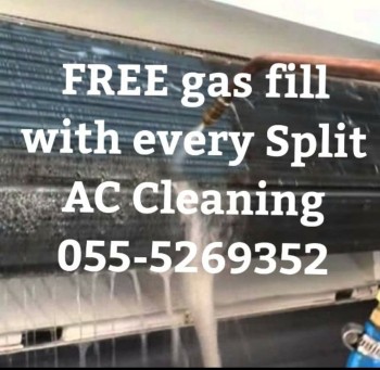 split ac water cleaning in ajman 055-5269352
