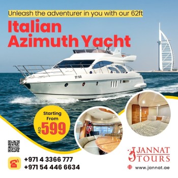 Experience the Pinnacle of Italian Azimuth Luxury Yacht in Dubai : Jannat Tours