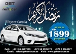 Rent a car Ramadan Deal Toyota Corolla Aed 1899 Per Month