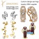 American jewelry wholesaler custom Cubic Zirconia Butterfly Earrings
