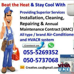 split ac clean with free gas fill 055-5269352 maintenance chiller fcu work clean repair duct service handyman