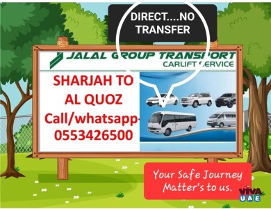Car Lift  Sharjah to Business Bay, Al Quoz,Al Barsha, Al Jadaf Metro,Al Qusais Metro ,Umm Ramool