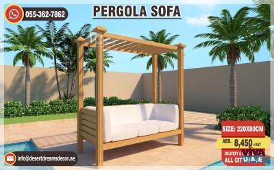 Wooden Pergola and Wooden Furniture in Uae | Glass Roofing Pergola.