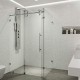 SHOWER/OFFICE Glass Partition, Sand Blasting, Lamination works