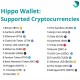 Hippo Wallet: Supported Cryptocurrencies 