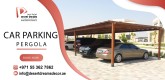 Car Parking Wooden Pergola in Abu Dhabi, Uae.