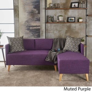 Augustus Mid-century Velvet Couch With Chaise