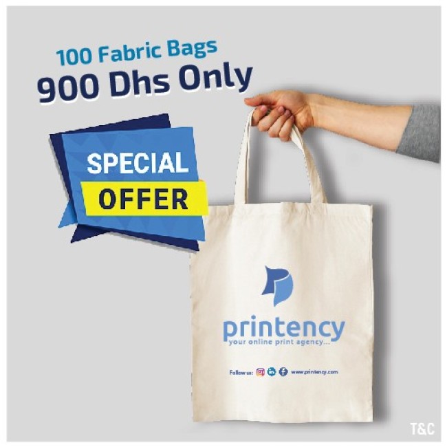 Special offer -Neutral White Fabric Bags Printing in Dubai 