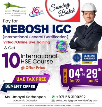 Exclusive Offers on NEBOSH IGC Course in Dubai