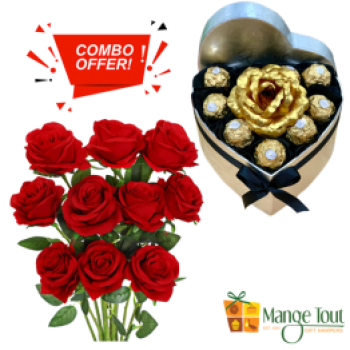 Shop now Chocolate and Roses combo for Valentine's Day Online - Mange Tout