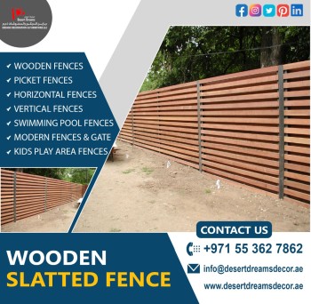 Wooden Slats Fences Dubai | Wall Mounted Fence | Picket Fences.