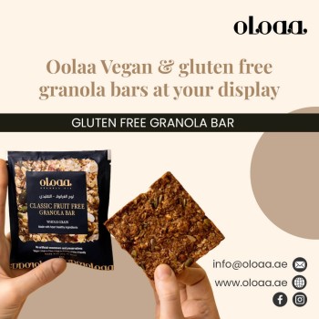 Oolaa Vegan and Gluten Free Granola Bars at your display | Gluten Free Granola Bar