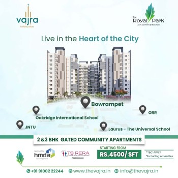 2 and 3BHK flats in bowrampet | Vajradevelopers