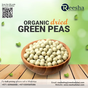 Organic Dried Green Peas Wholesale Suppliers in Dubai | Reesha Trading