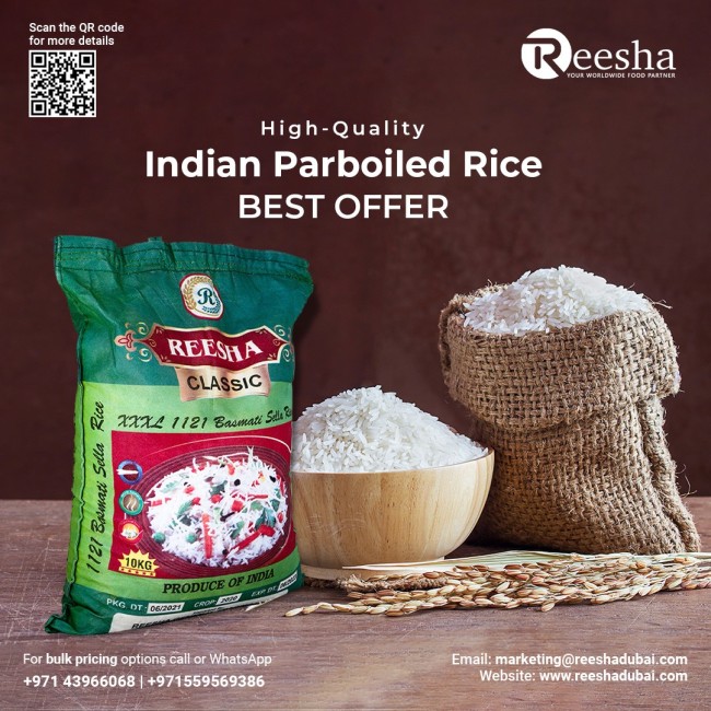 Best Offer for Wholesaler high-quality Indian parboiled rice - Reesha General Trading UAE