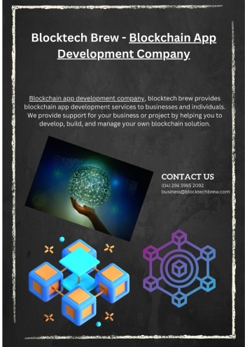 High Demanding Blockchain App Development Company | Blocktech Brew