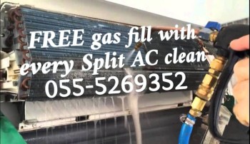 ajman gas fill split ac service cleaning 055-5269352