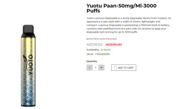 ? Unbelievable Deal Alert! Get 65% OFF on Youto Paan Disposable Vape: 50mg/3000 Puffs! ?