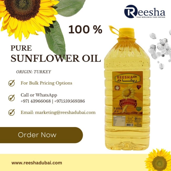 Pure Sunflower Oil for East & West African Countries  Reesha General Trading