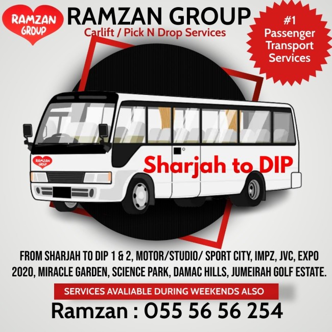 Sharjah to DIP Motor city IMPZ Carlift Pick and drop 055 5656254