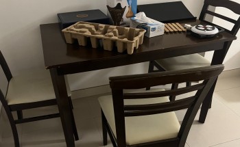 wooden Dining table with 3 chairs