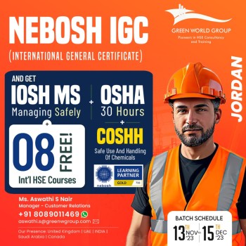 Choosing Safety Field as Carrier a Very Safer Entry - Nebosh Course in Jordan