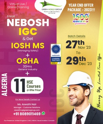  Adhere the Most Iconic Nebosh Course in Algeria with Green World Group