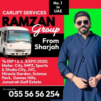 Sharjah to DIP Motor city 055 5656254 Carlift Pick drop Transport service