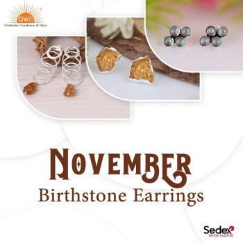 DWS Jewellery: Where Quality Meets Affordability - Wholesale November Birthstone Earrings in Jaipur