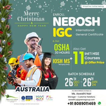 Focus on the Right Career path -Nebosh course in Australia with GWG