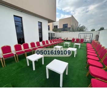 'Dubai Event Elegance: Chairs & Tables for Rent'