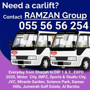 Sharjah to DIP Motor city JVC IMPZ 055 5656254 