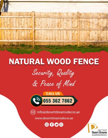 Wooden Slatted Fence Uae_White Picket Fence Uae_Natural Wood Fence Uae (2)