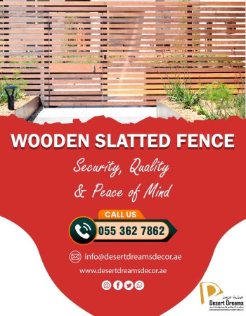 Wooden Slatted Fence Uae_White Picket Fence Uae_Natural Wood Fence Uae (4)