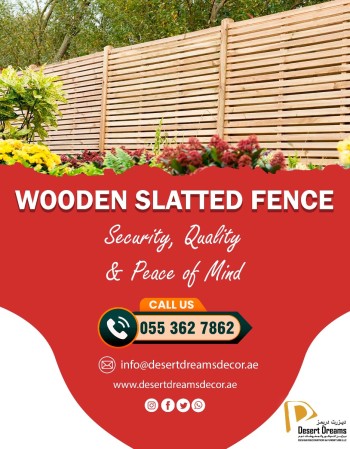 Wooden Slatted Fence Uae_White Picket Fence Uae_Natural Wood Fence Uae (5)