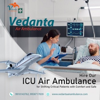 With Advanced Ventilator Setup Book Vedanta Air Ambulance Service in Bhopal