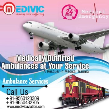 With Life-Saving Ventilator Setup Book Medivic Aviation Train Ambulance Service in Ranchi