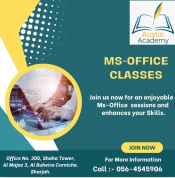 MS Office Classes With Best Discount in Sharjah 0564545906