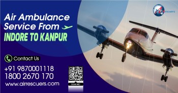 Book Air Ambulance Service from Indore to Kanpur in Emergency