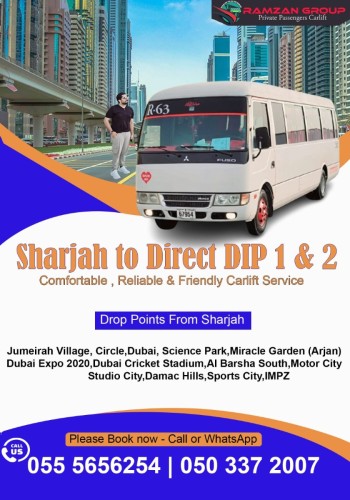 Sharjah to DIP Motor city JVC IMPZ 055 5656254 