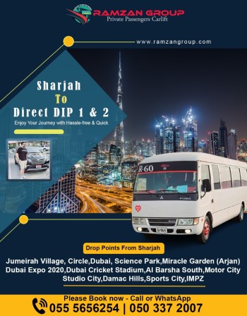 Sharjah to DIP Motor city JVC IMPZ 055 5656254  