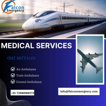 Book Falcon Train Ambulance Service with ICU like facility in Nagpur