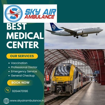 Book Sky Train Ambulance Services in Bokaro offers Life-Care Medical Setup