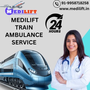 Book Medilift Train Ambulance service in Dibrugarh with a Cutting-edge Intensive Care Unit