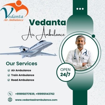 Book Complicated-free Vedanta Air Ambulance Service in Siliguri with Medical Instrument