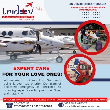 Feel Ease in Tridev Air Ambulance Delhi During the Journey