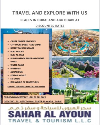 TICKETS TO TOURIST PLACES IN DUBAI AND ABU DHABI