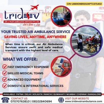 Emergency Tridev Air Ambulance Services in Kolkata Help - Call It Now!