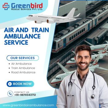 Book Greenbird Air and Train Ambulance Service in Bhopal for proper transportation of your patient