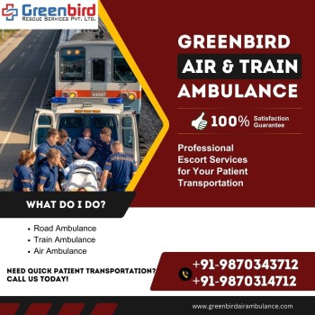 Opt for Greenbird  Air and Train Ambulance Services in Ludhiana with Reliable services